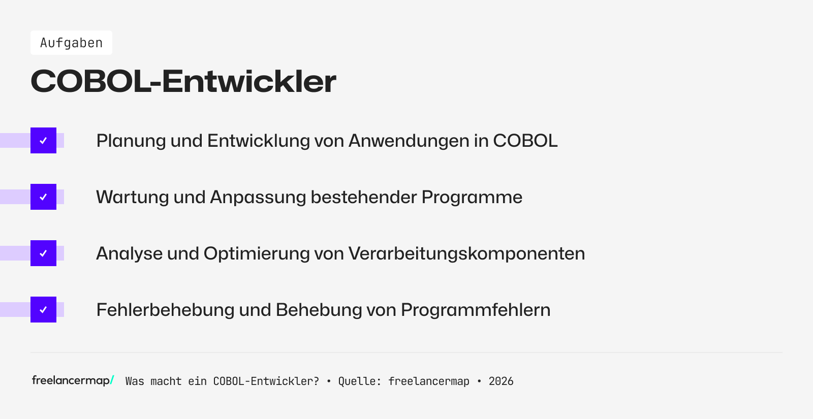 Diese Aufgaben fallen für einen COBOL-Entwickler an