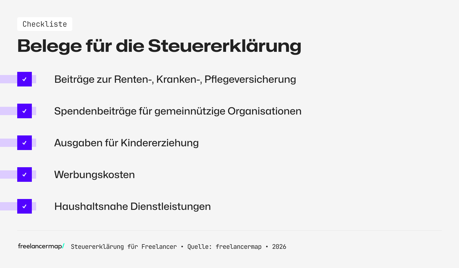 Belege für die Steuererklärung