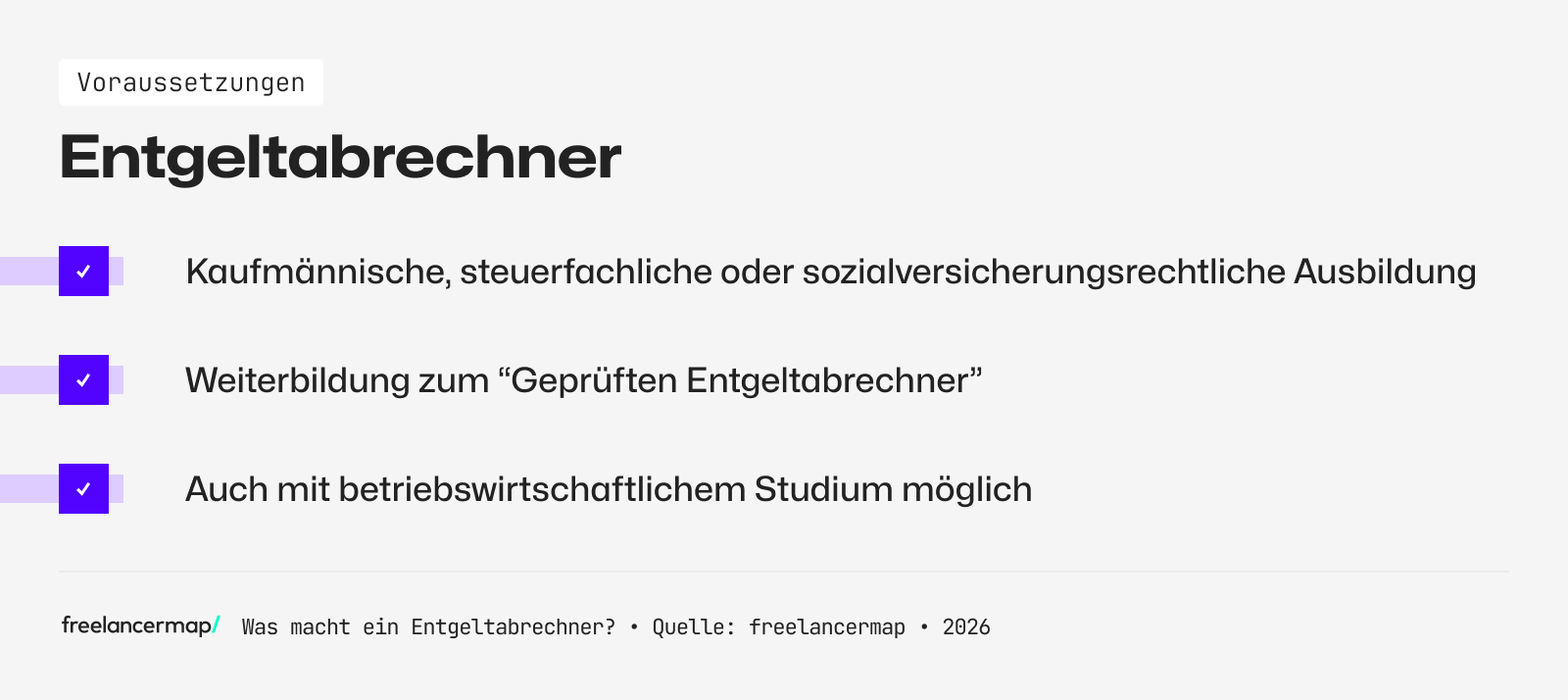 Voraussetzungen, die für den Entgeltabrechner gelten