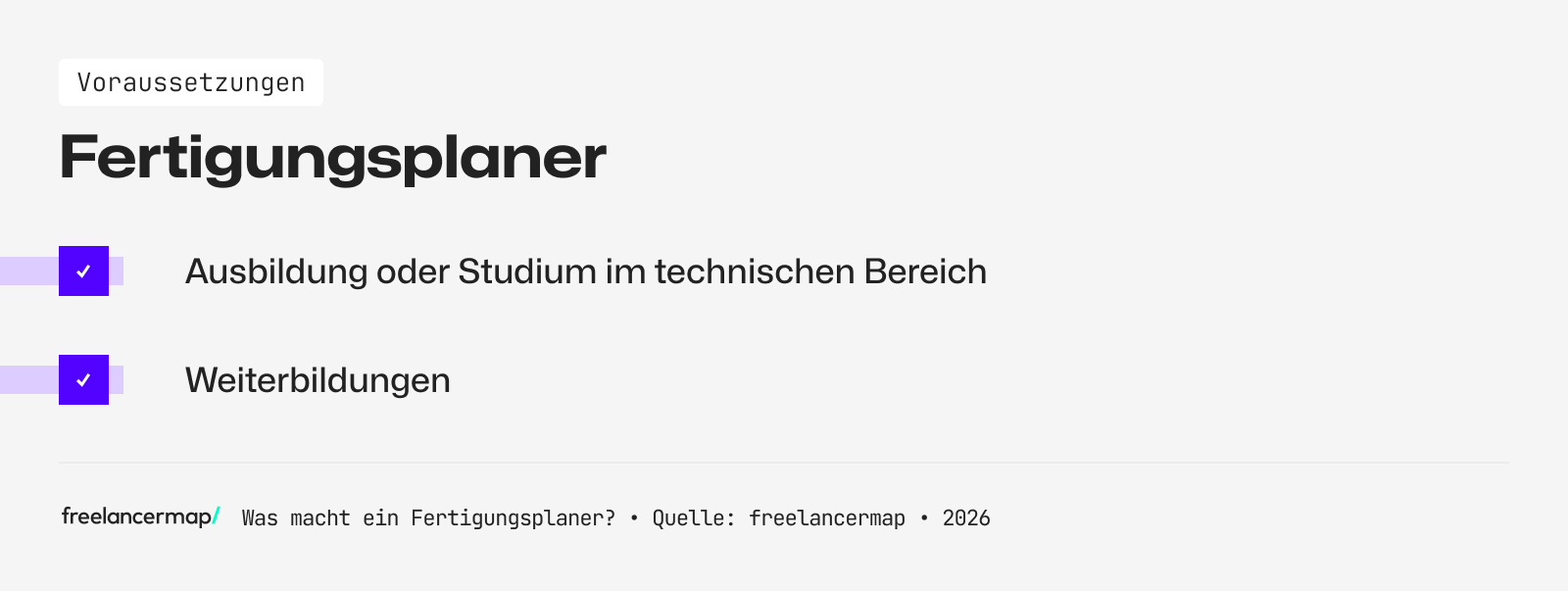 Voraussetzungen, die für den Fertigungsplaner gelten