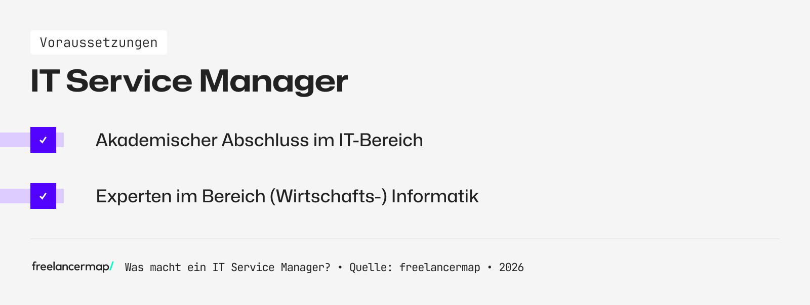 Voraussetzungen, die für den IT Service Manger gelten