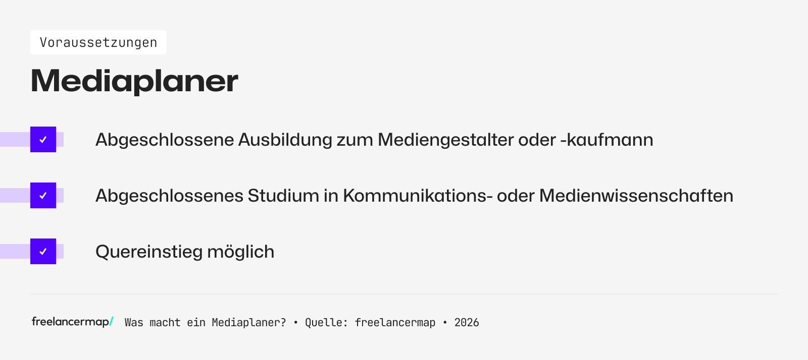 Voraussetzungen, die für den Mediaplaner gelten