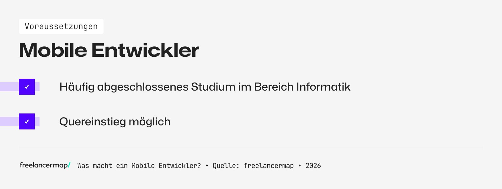 Voraussetzungen, die für den Mobile Entwickler gelten