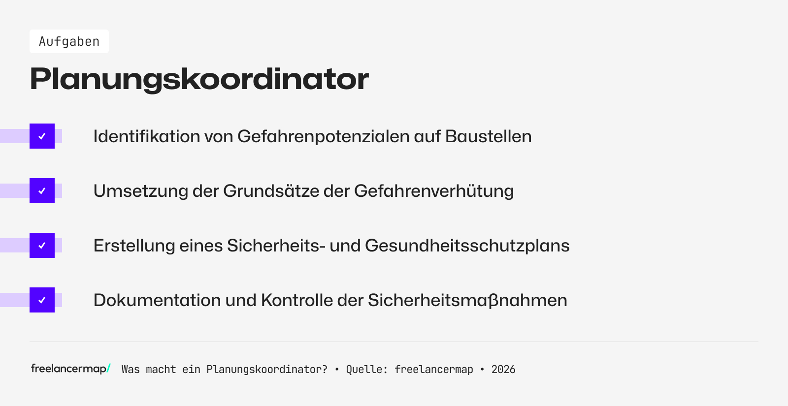 Aufgabenbereiche eines Planungskoordinators