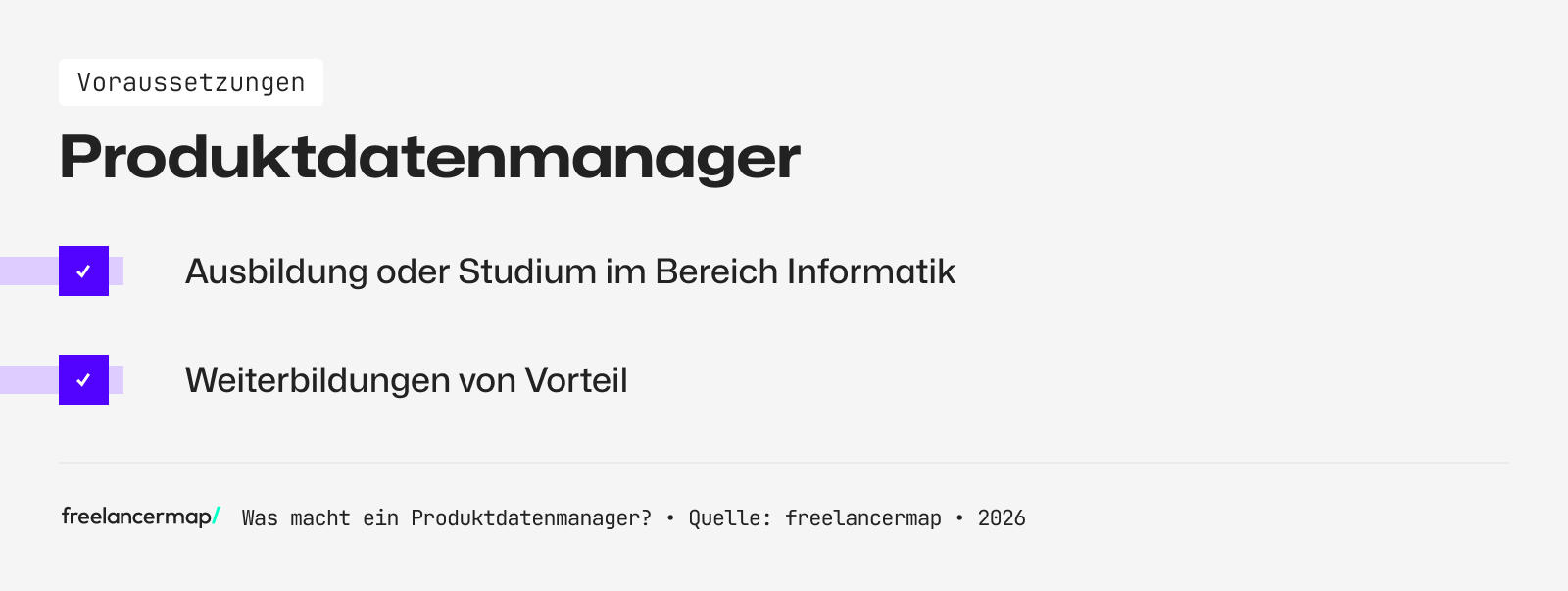Voraussetzungen, die für einen Produktdatenmanager gelten