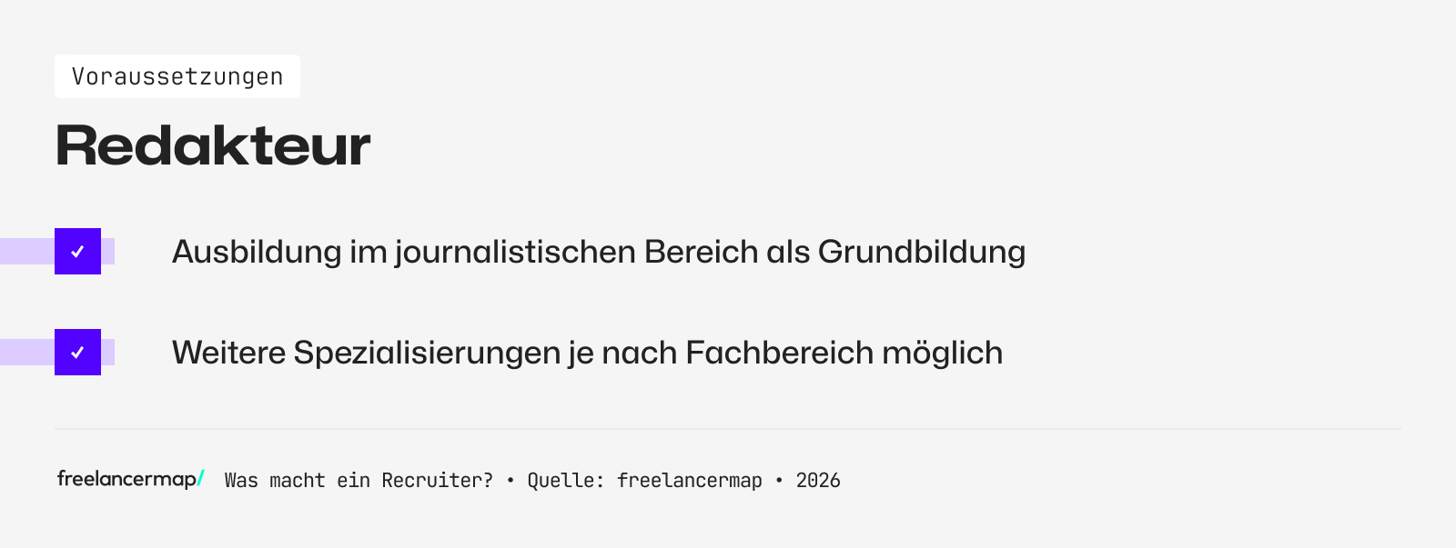 Voraussetzungen, die ein Redakteur in der Regel erfüllen muss