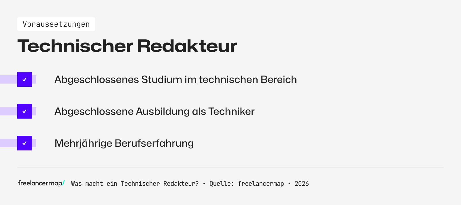 Voraussetzungen, die für den Technischer Redakteur gelten