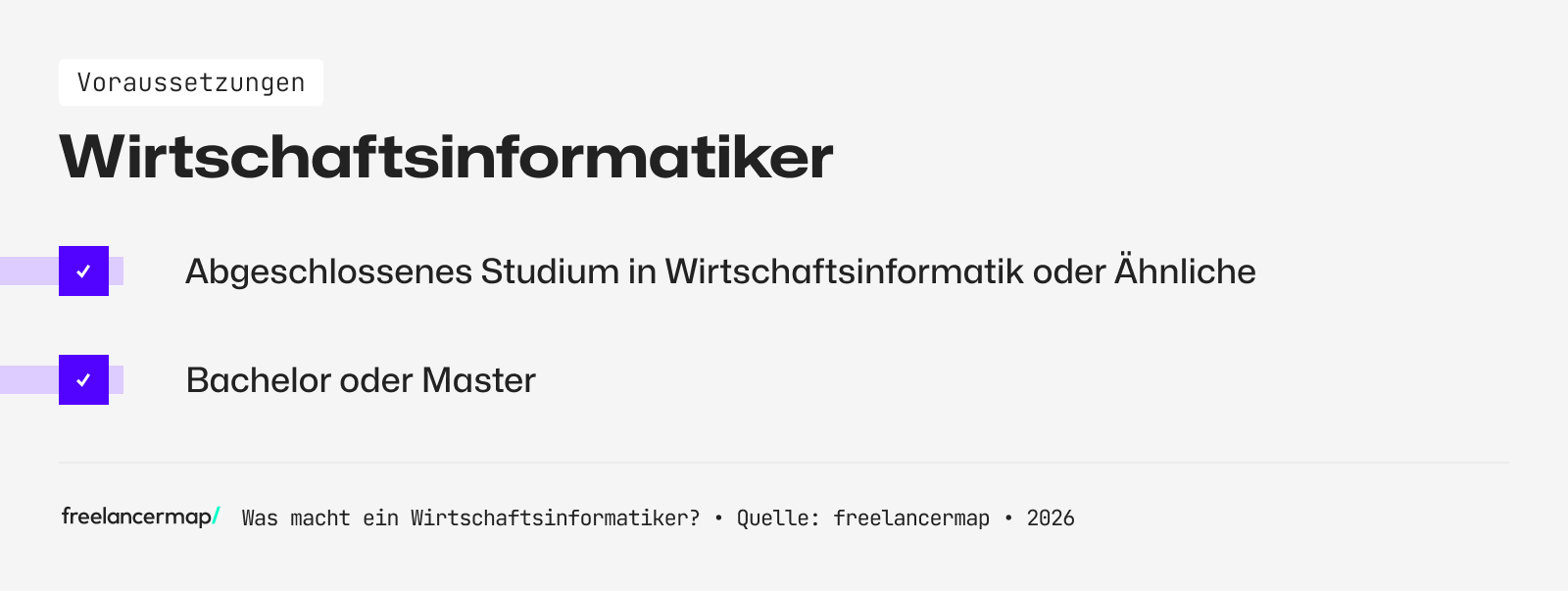 Voraussetzungen, die für einen Wirtschaftsinformatiker gelten