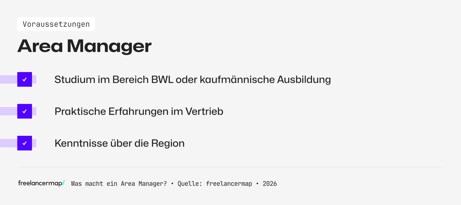 Mit diesen Voraussetzungen wird man Area Manager