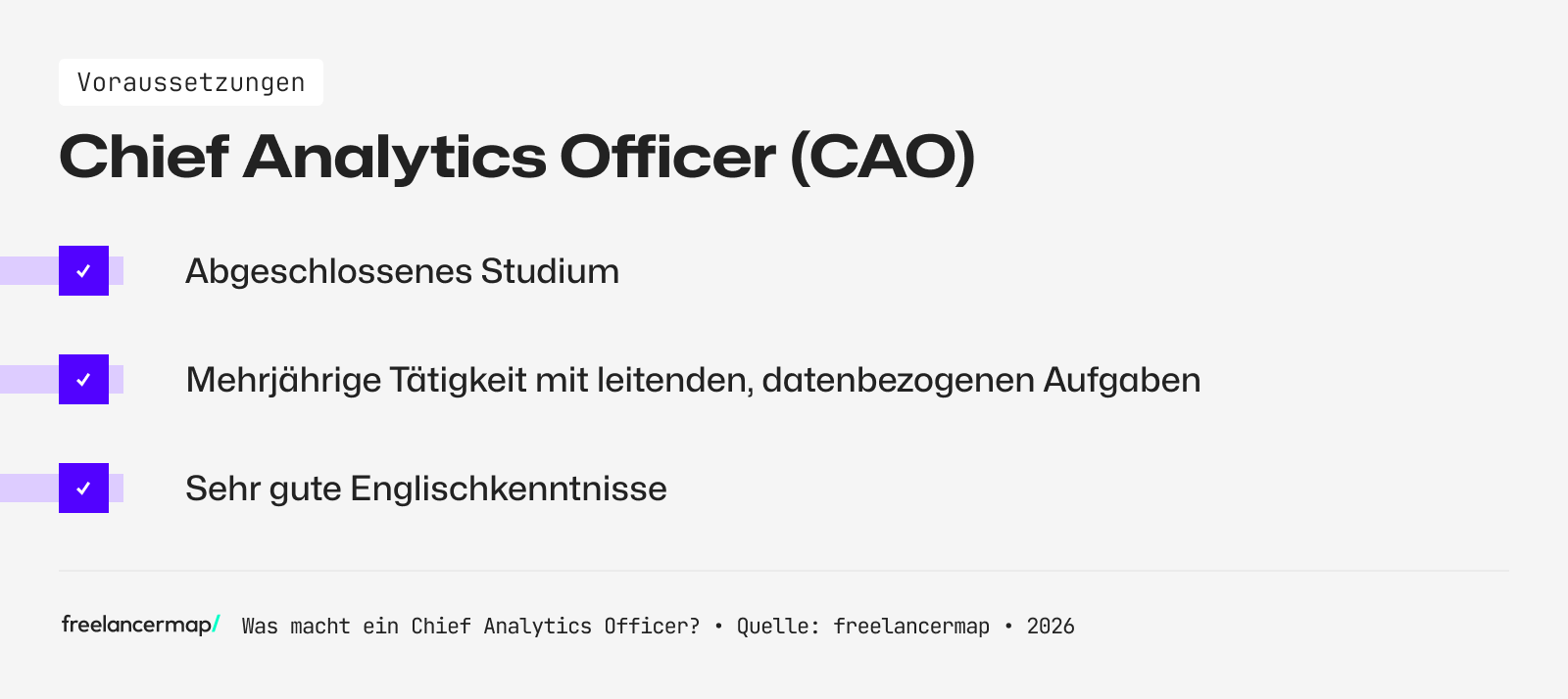 Voraussetzungen, die für den Chief Analytics Officer gelten