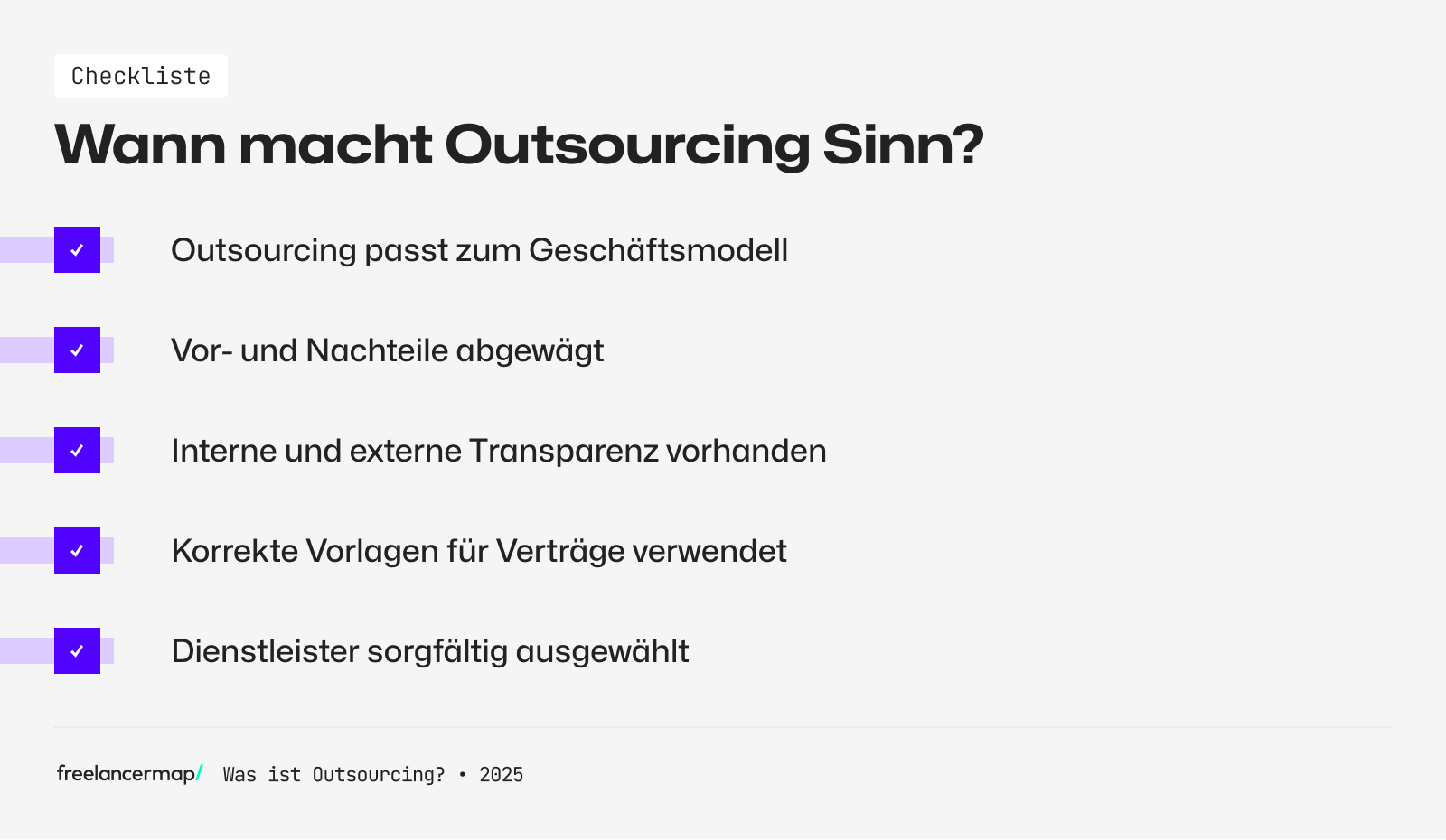 Checkliste Outsourcing