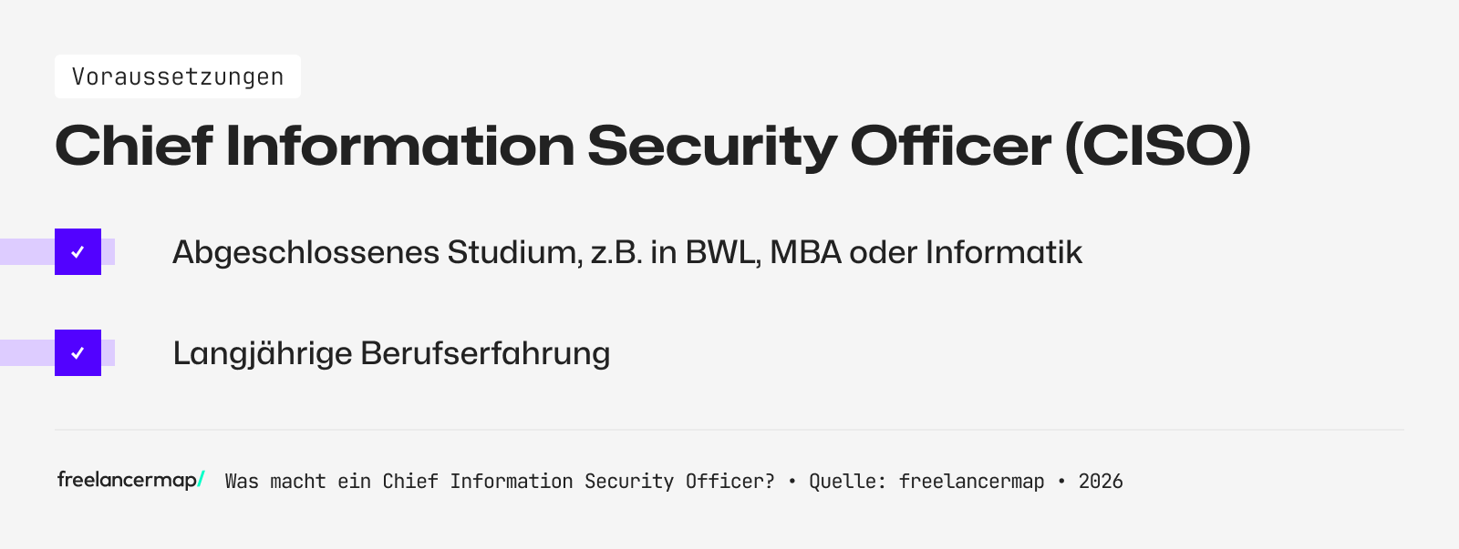 Voraussetzungen, die für den Chief Information Security Officer gelten