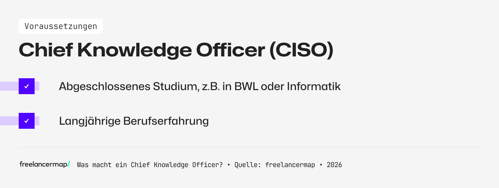 Voraussetzungen, die für den Chief Knowledge Officer gelten