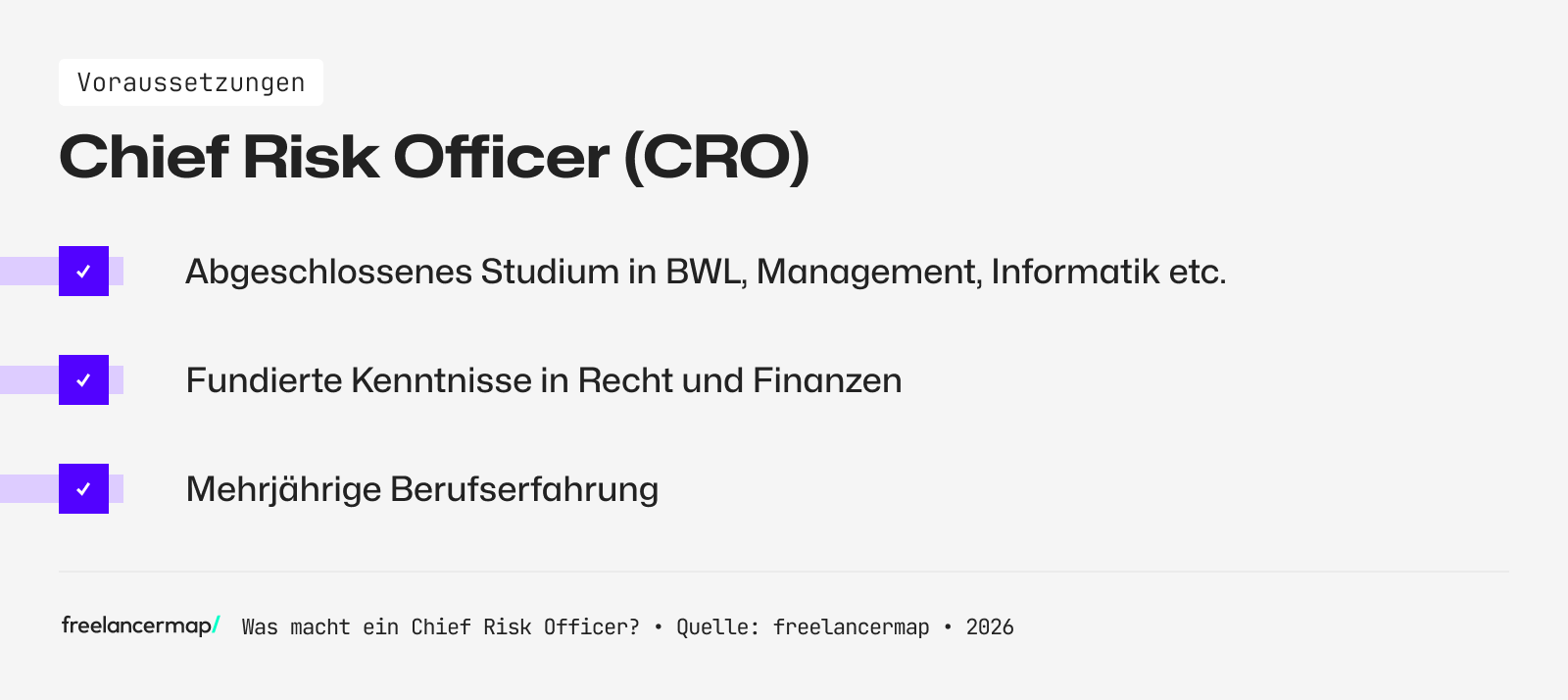 Voraussetzungen, die für den Chief Risk Officer gelten 