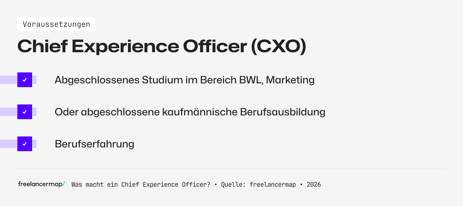 Voraussetzungen, die für den Chief Experience Officer gelten