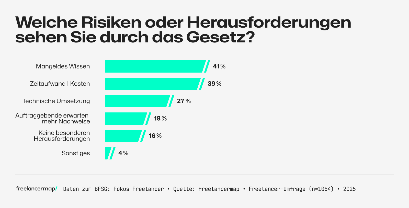 Umfrage unter Freelancern, welche Risiken und Herausforderungen sie durch das BFSG sehen