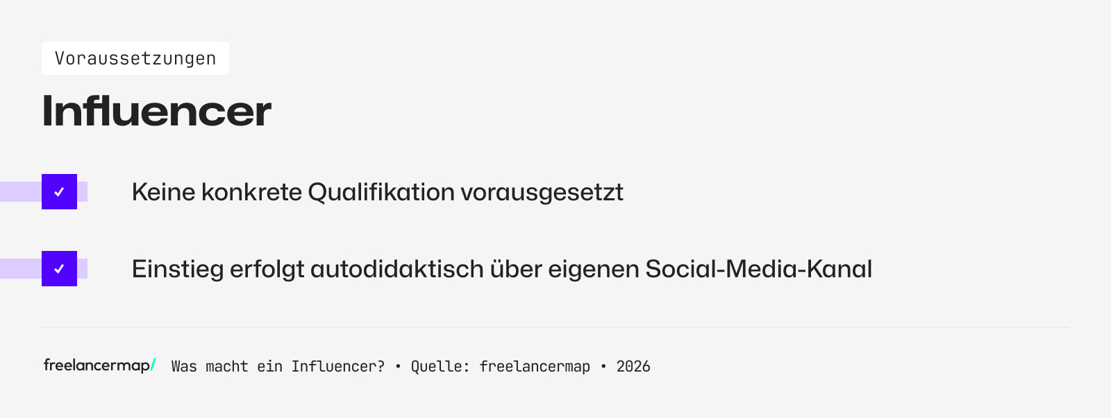Voraussetzungen, die für den Influencer gelten