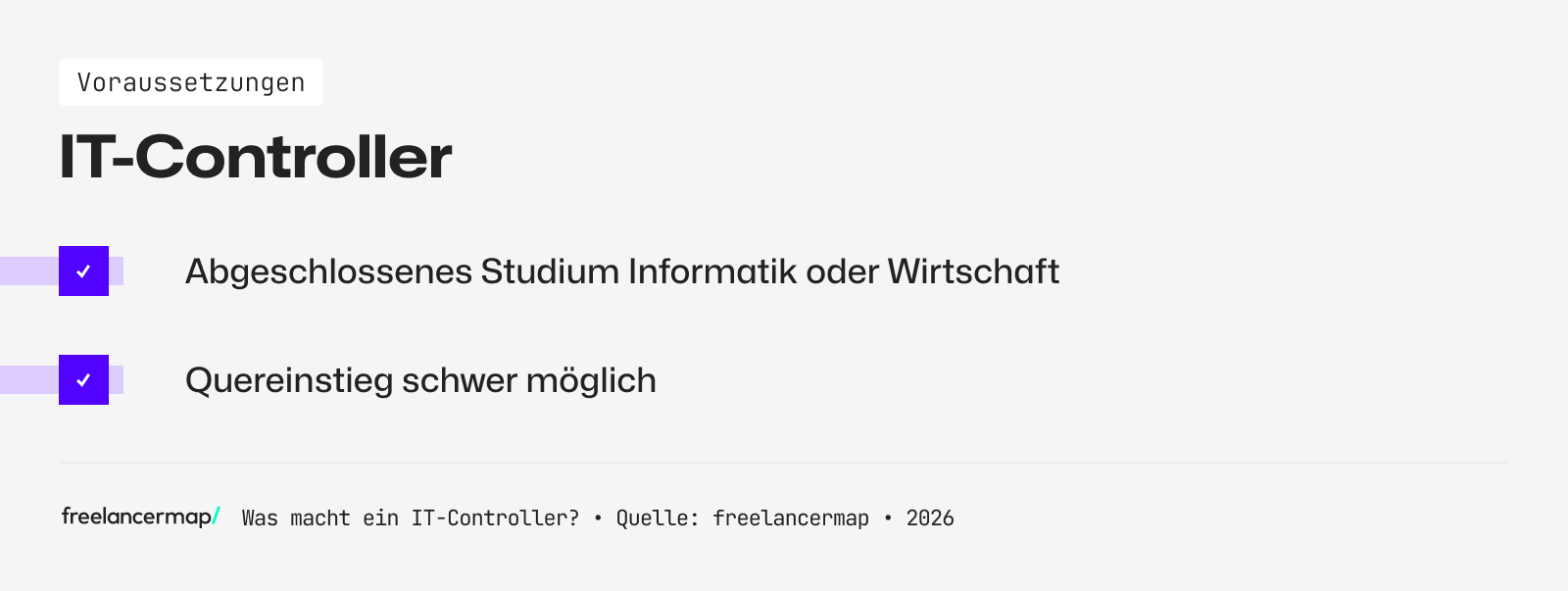Voraussetzungen, die für den IT-Controller gelten