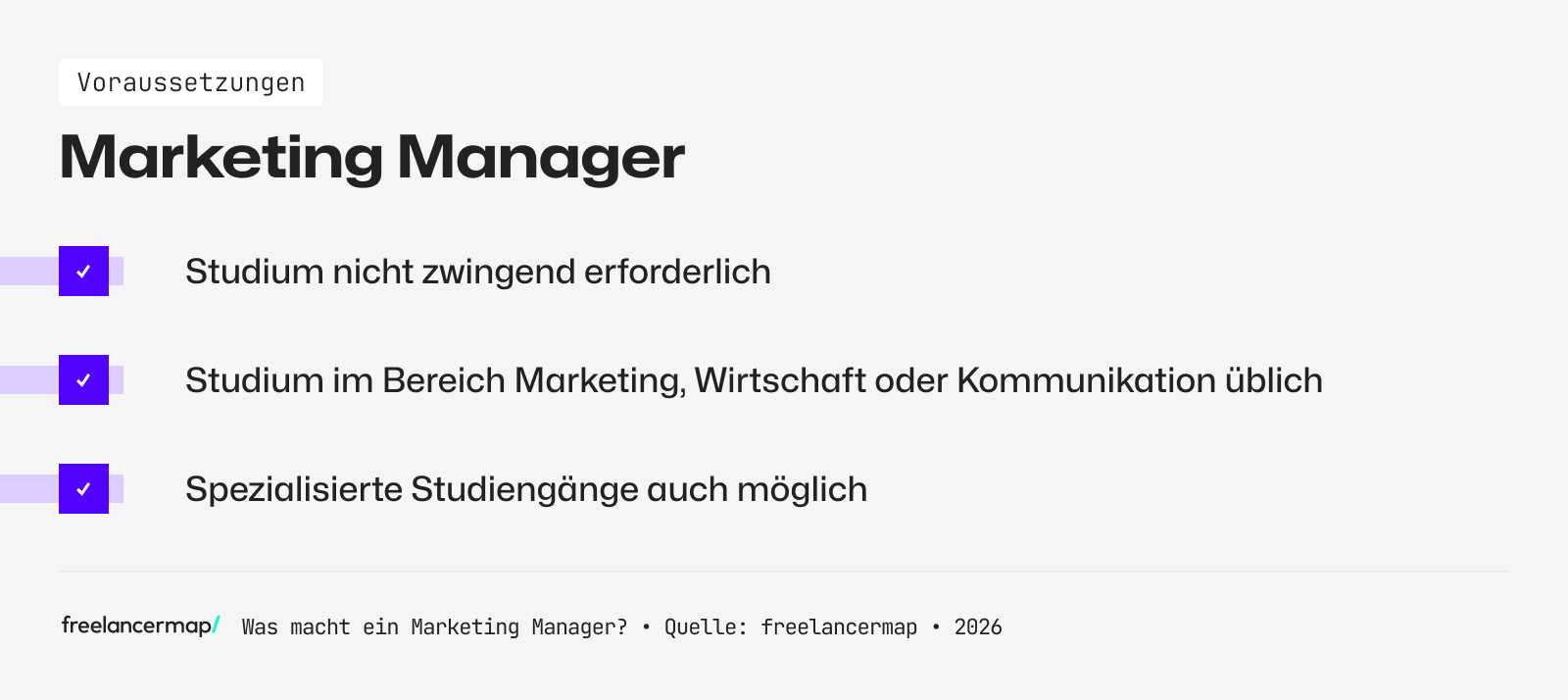 Voraussetzungen, die für den Marketing Manager gelten