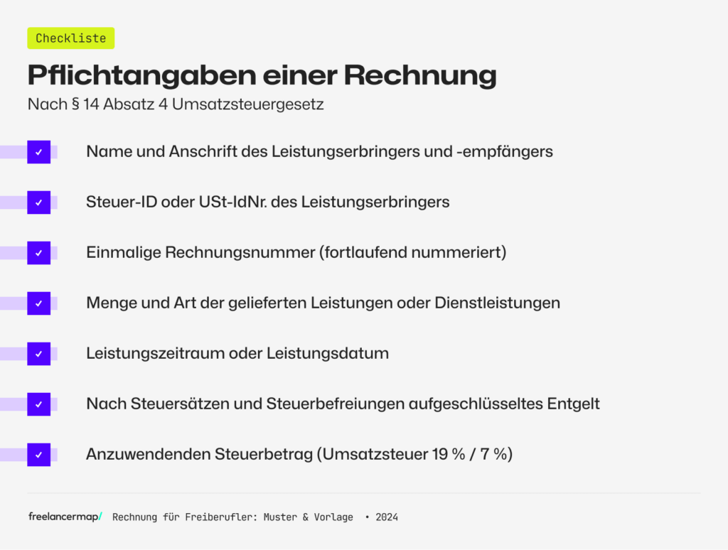Rechnung schreiben als Freiberufler | Vorlage & Muster