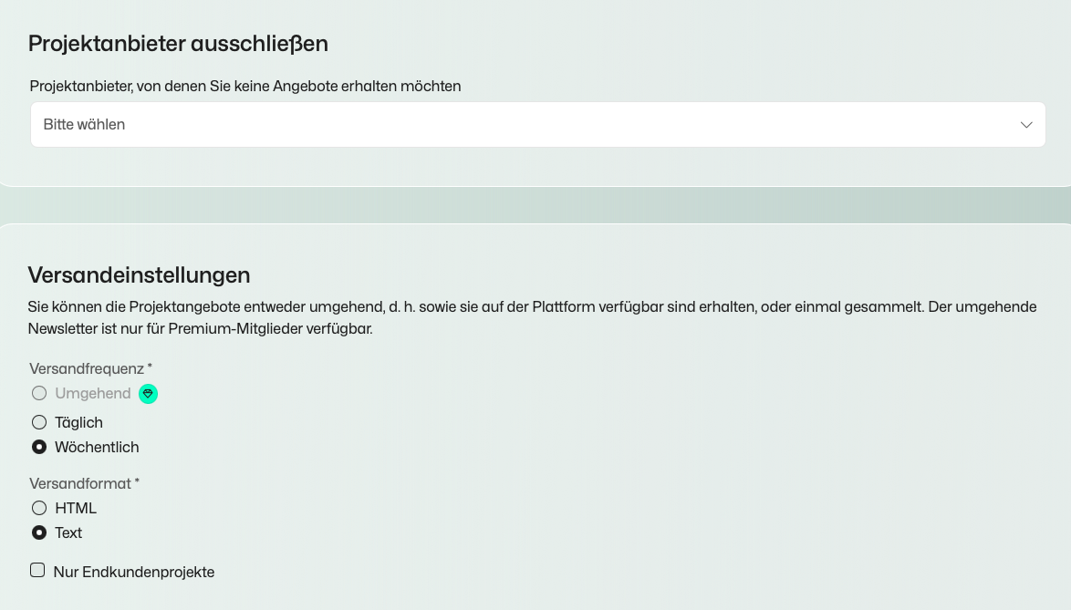 Projektagent anlegen Schritt 3