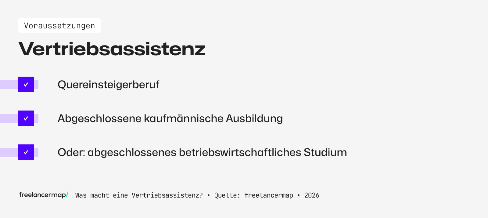 Voraussetzungen, die für die Vertriebsassistenz gelten